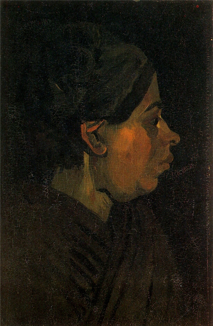 Head Of A Peasant Woman With Dark Cap 1885